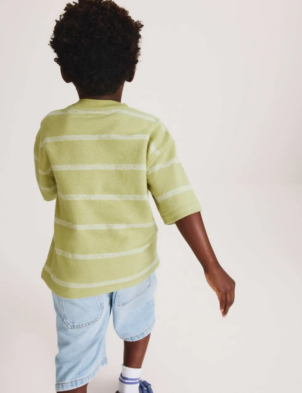 Pure Cotton Striped Textured T-Shirt (2-8 Yrs)