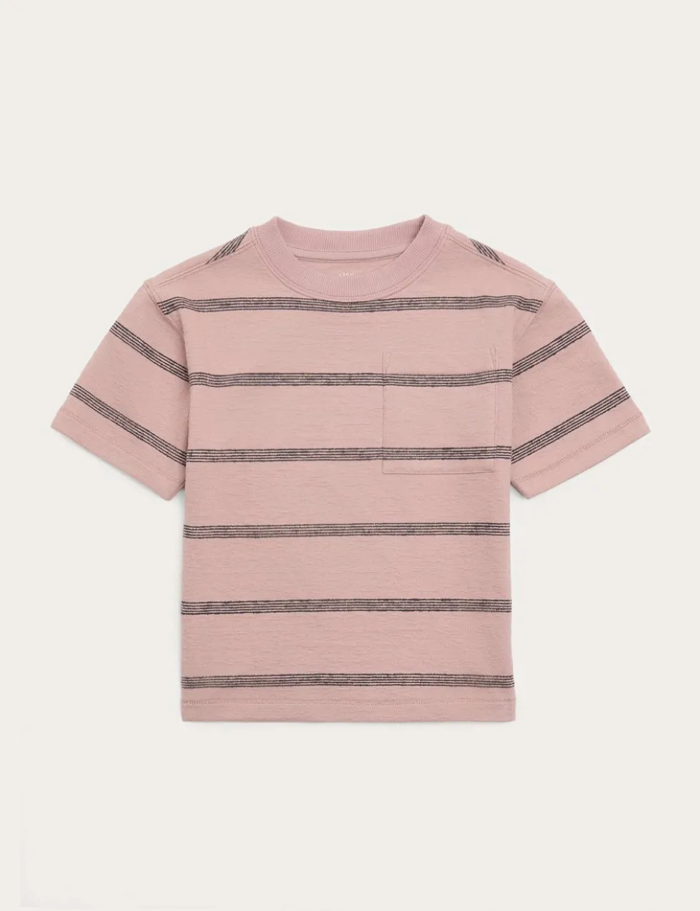 Pure Cotton Striped Textured T-Shirt (2-8 Yrs)