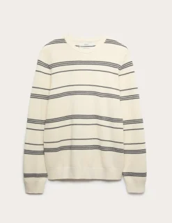 Pure Cotton Striped Textured Jumper
