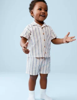 Pure Cotton Striped Top & Bottom Outfit (0-5 Yrs)