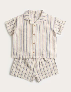 Pure Cotton Striped Top & Bottom Outfit (0-5 Yrs)