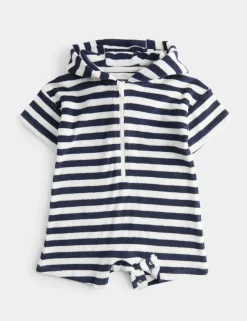 Pure Cotton Striped Towelling All in One (0-3 Yrs)