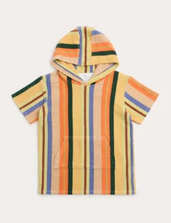 Pure Cotton Striped Towelling Poncho (2-8 Yrs)
