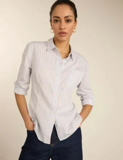 Pure Cotton Striped Waisted Shirt