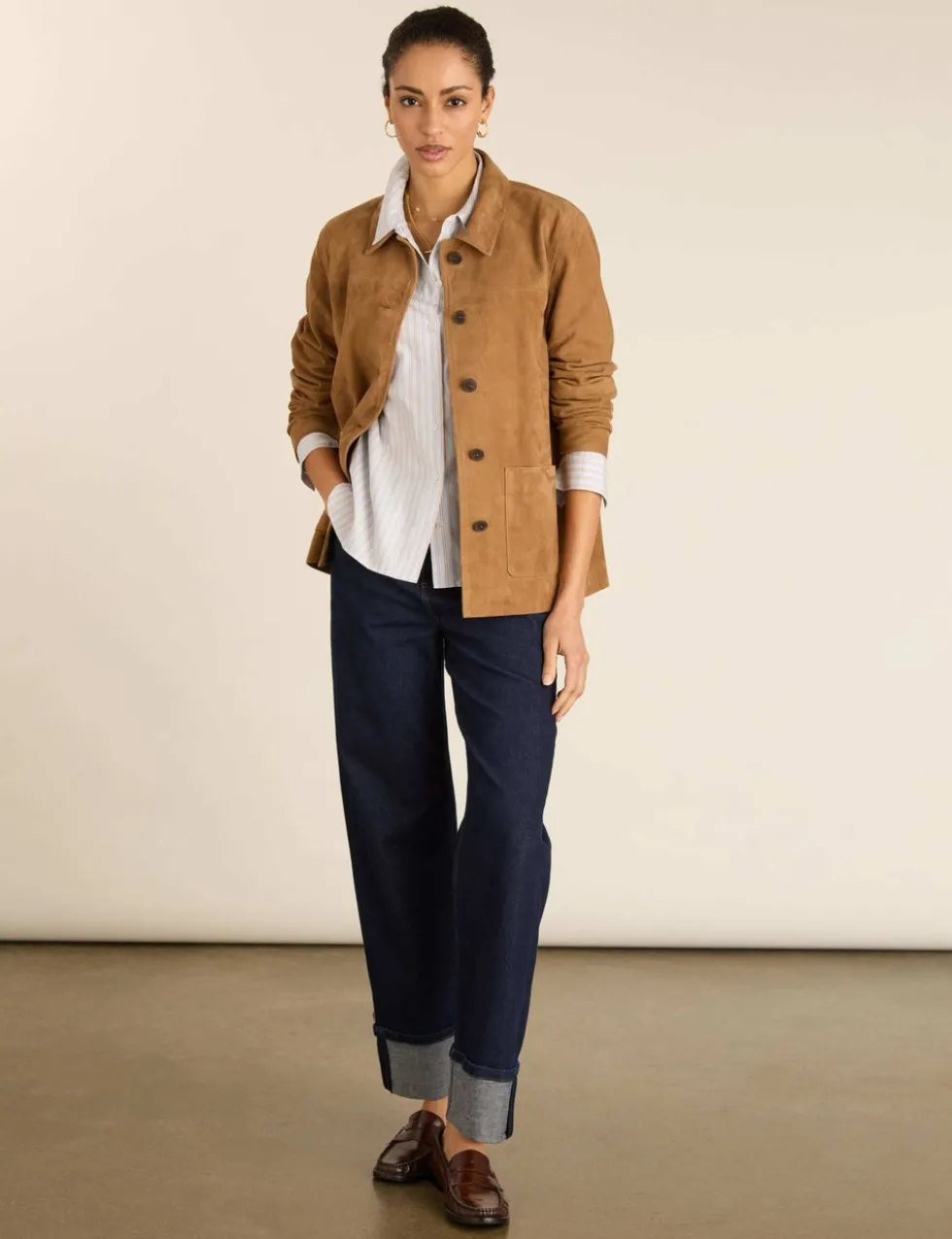Pure Cotton Striped Waisted Shirt
