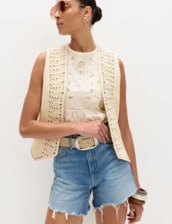 Pure Cotton Studded Gilet