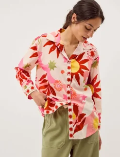 Pure Cotton Sun Print Button Through Shirt