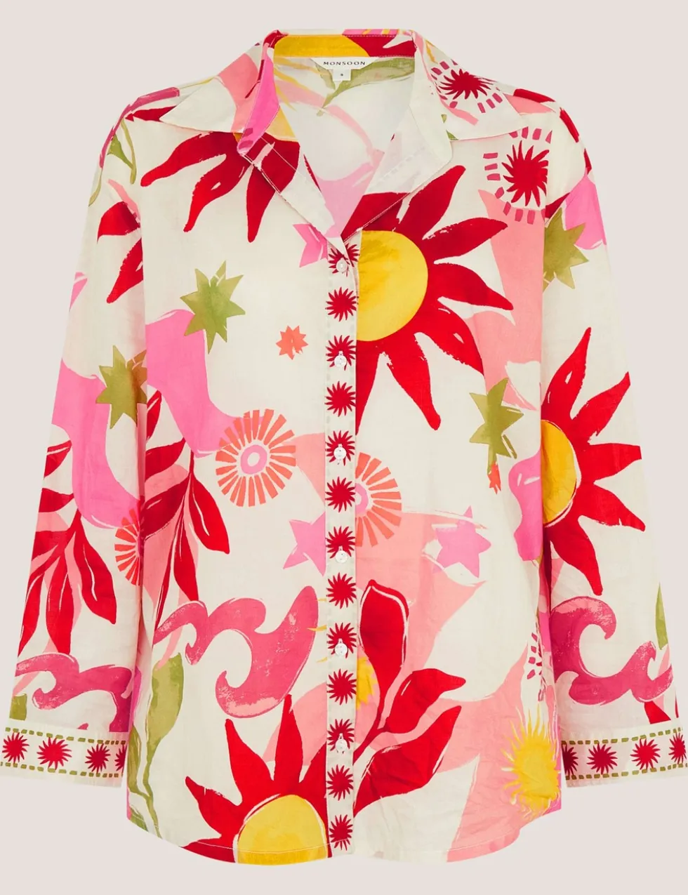 Pure Cotton Sun Print Button Through Shirt