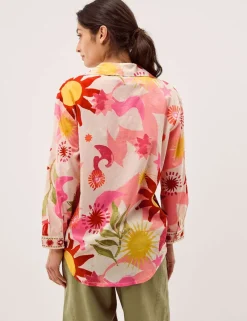 Pure Cotton Sun Print Button Through Shirt