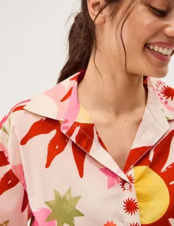 Pure Cotton Sun Print Button Through Shirt