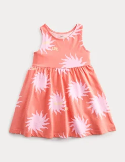 Pure Cotton Sun Print Sleeveless Dress (2-8 Yrs)