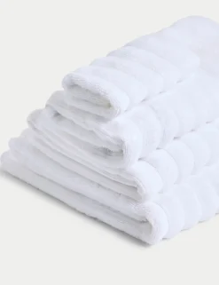 Pure Cotton Super Plush Ribbed Bath Towel