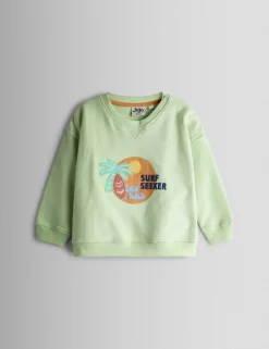 Pure Cotton Surf Seeker Slogan Sweatshirt (6 Months-7 Years)
