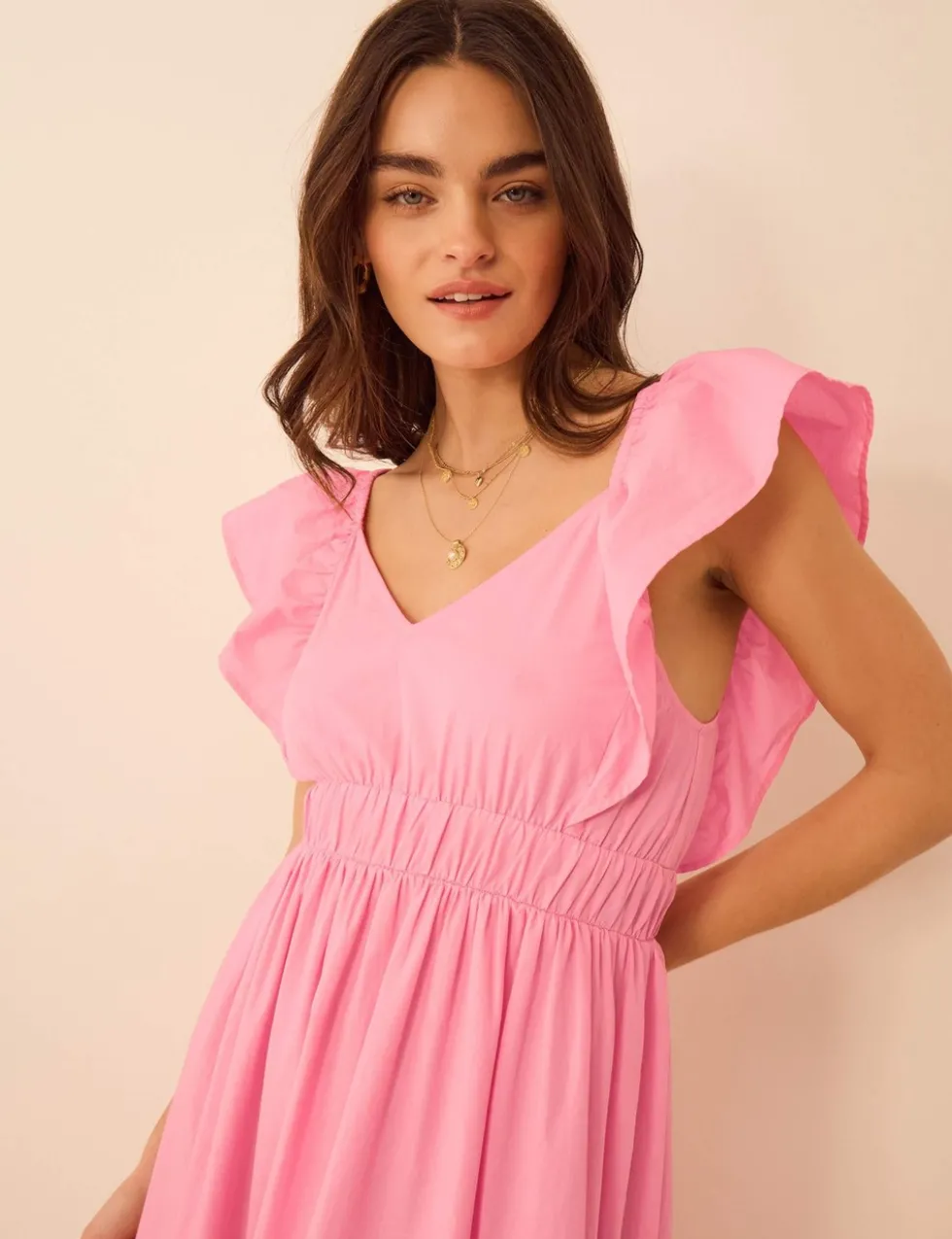 Pure Cotton Sweetheart Neckline Beach Dress