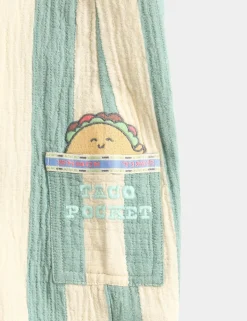 Pure Cotton Taco Striped Dungarees (0-3 Yrs)