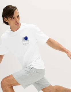 Pure Cotton Tennis Graphic T-Shirt