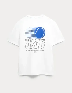 Pure Cotton Tennis Graphic T-Shirt