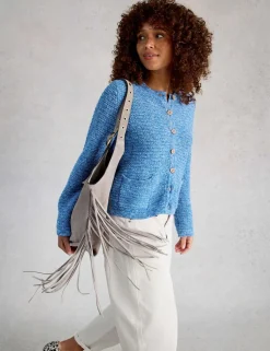 Pure Cotton Textured Button Front Cardigan