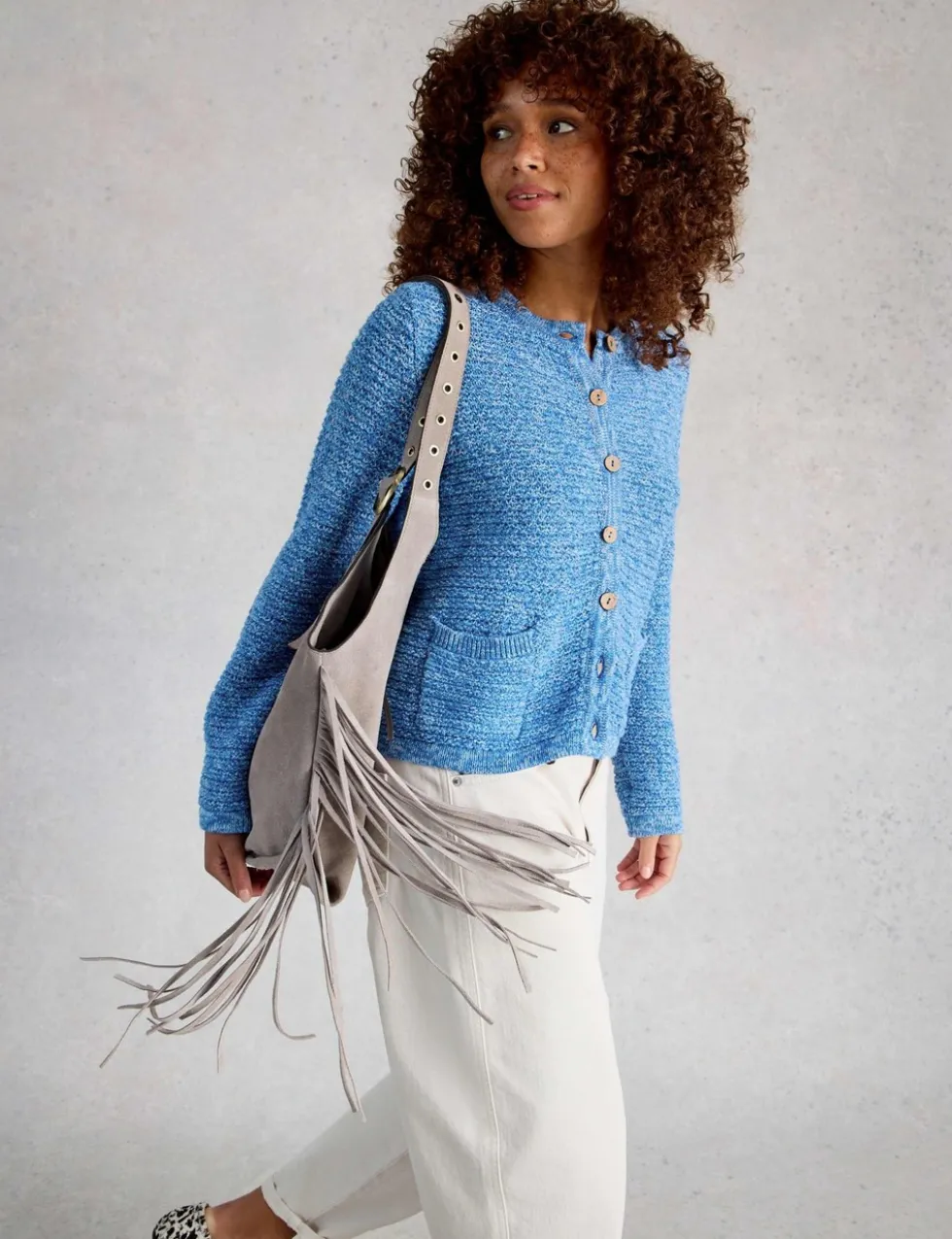 Pure Cotton Textured Button Front Cardigan