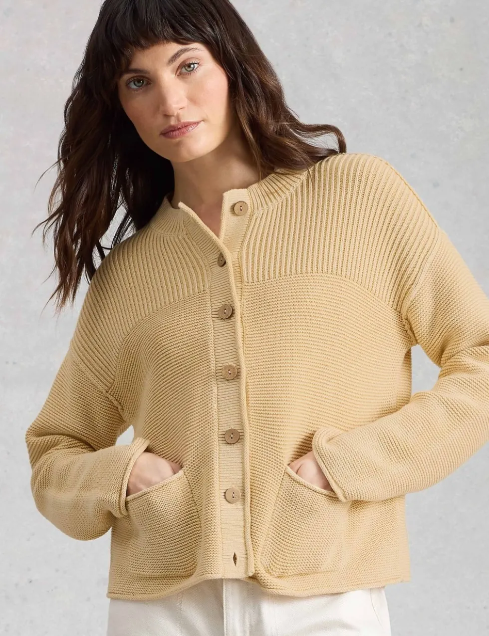 Pure Cotton Textured Cardigan