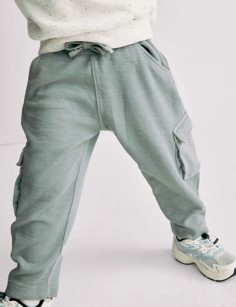 Pure Cotton Textured Cargo Trousers (2-8 Yrs)