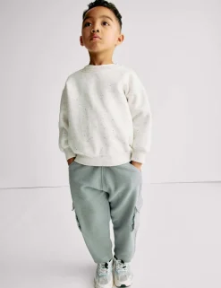 Pure Cotton Textured Cargo Trousers (2-8 Yrs)