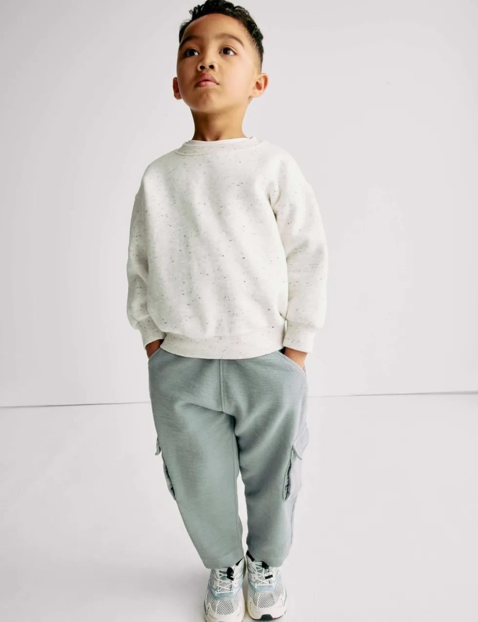 Pure Cotton Textured Cargo Trousers (2-8 Yrs)