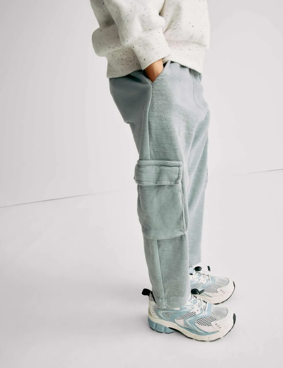 Pure Cotton Textured Cargo Trousers (2-8 Yrs)