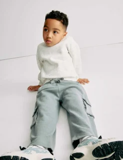 Pure Cotton Textured Cargo Trousers (2-8 Yrs)