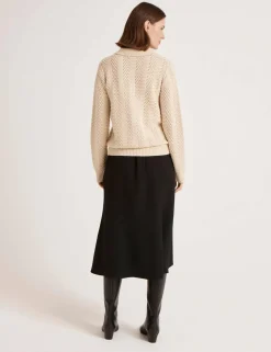 Pure Cotton Textured Collared Cardigan