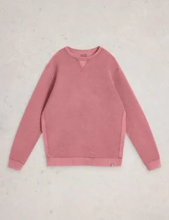 Pure Cotton Textured Crew Neck Sweatshirt