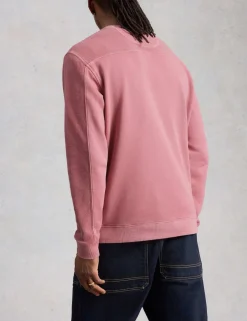 Pure Cotton Textured Crew Neck Sweatshirt