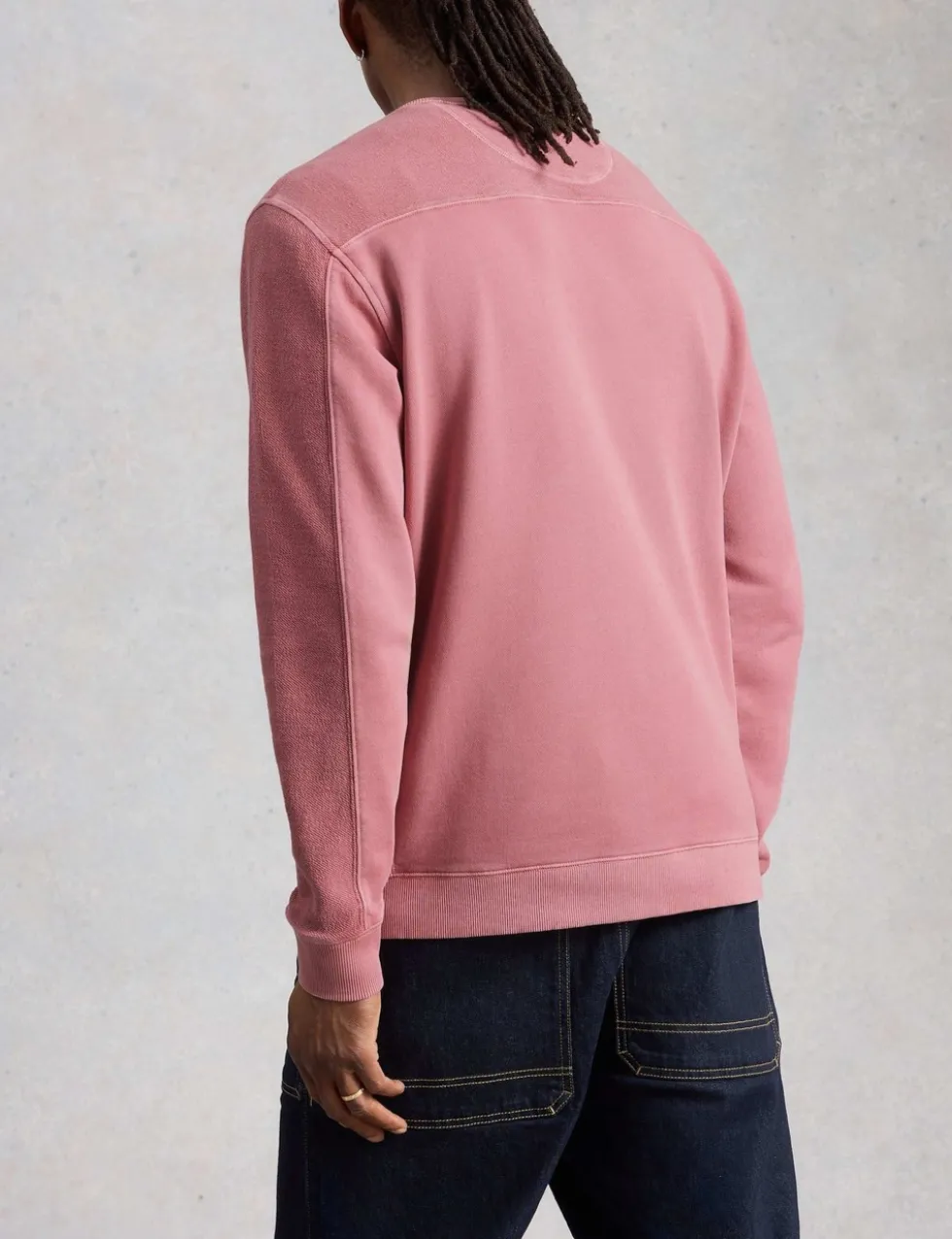 Pure Cotton Textured Crew Neck Sweatshirt