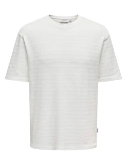 Pure Cotton Textured Crew Neck T-Shirt