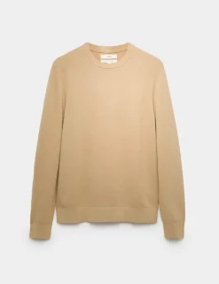 Pure Cotton Textured Crew Neck Jumper