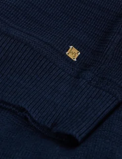 Pure Cotton Textured Crew Neck Jumper