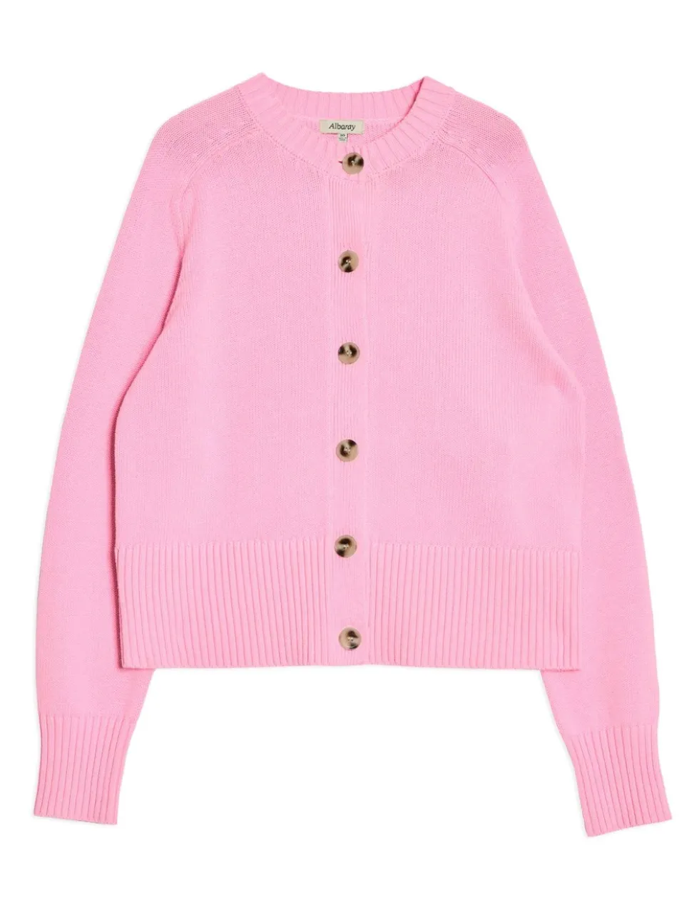 Pure Cotton Textured Crew Neck Cardigan