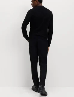 Pure Cotton Textured Crew Neck Jumper