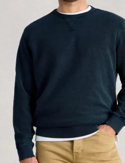 Pure Cotton Textured Crew Neck Sweatshirt