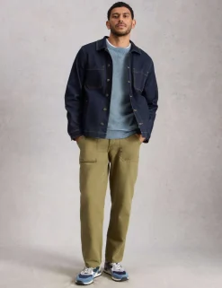 Pure Cotton Textured Crew Neck Jumper