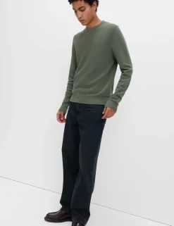 Pure Cotton Textured Crew Neck Jumper