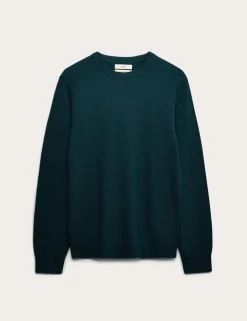 Pure Cotton Textured Crew Neck Jumper