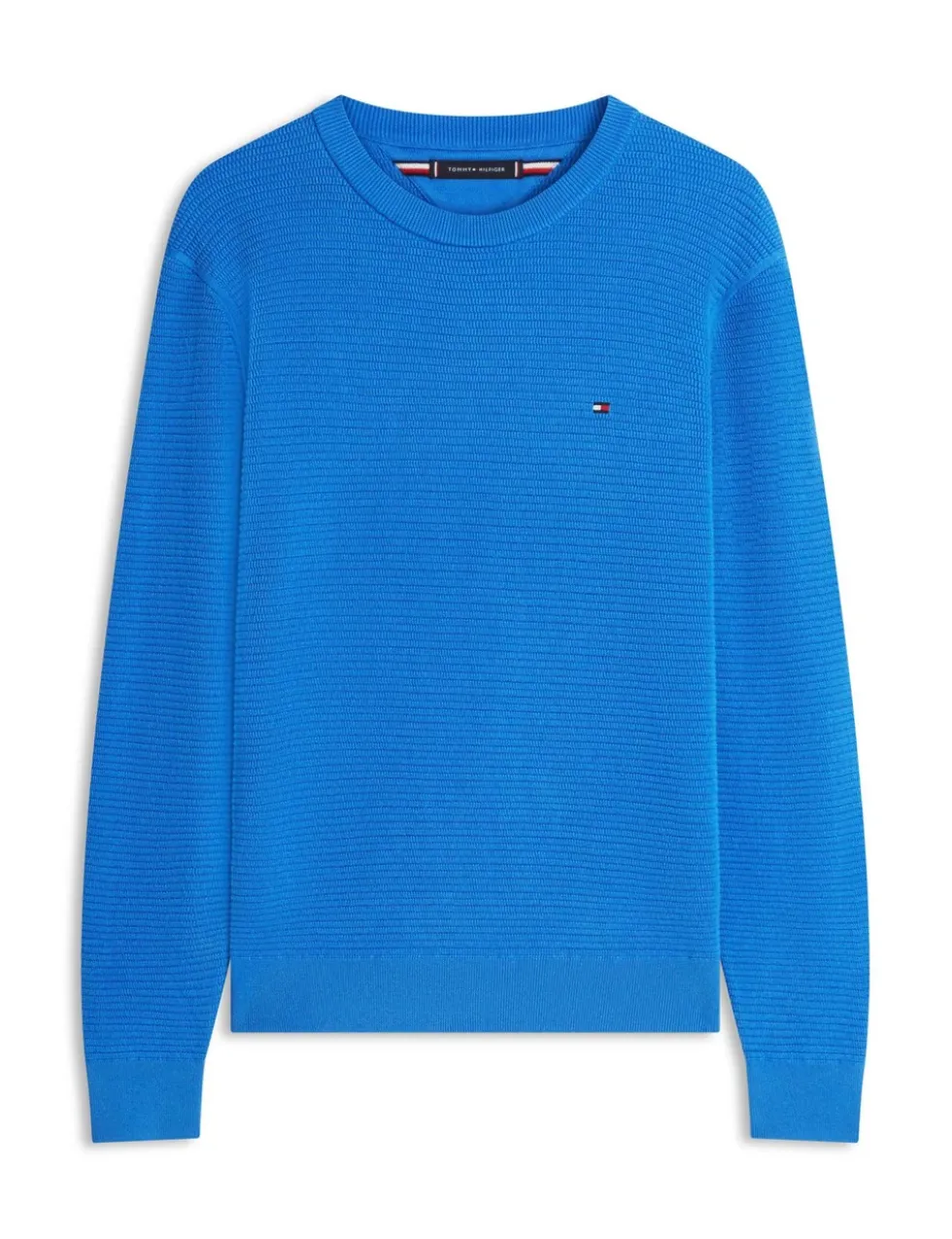 Pure Cotton Textured Crew Neck Jumper