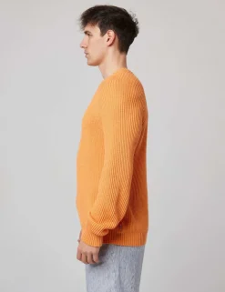 Pure Cotton Textured Crew Neck Jumper