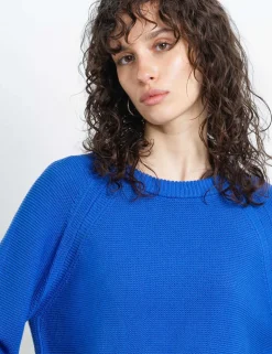 Pure Cotton Textured Crew Neck Jumper