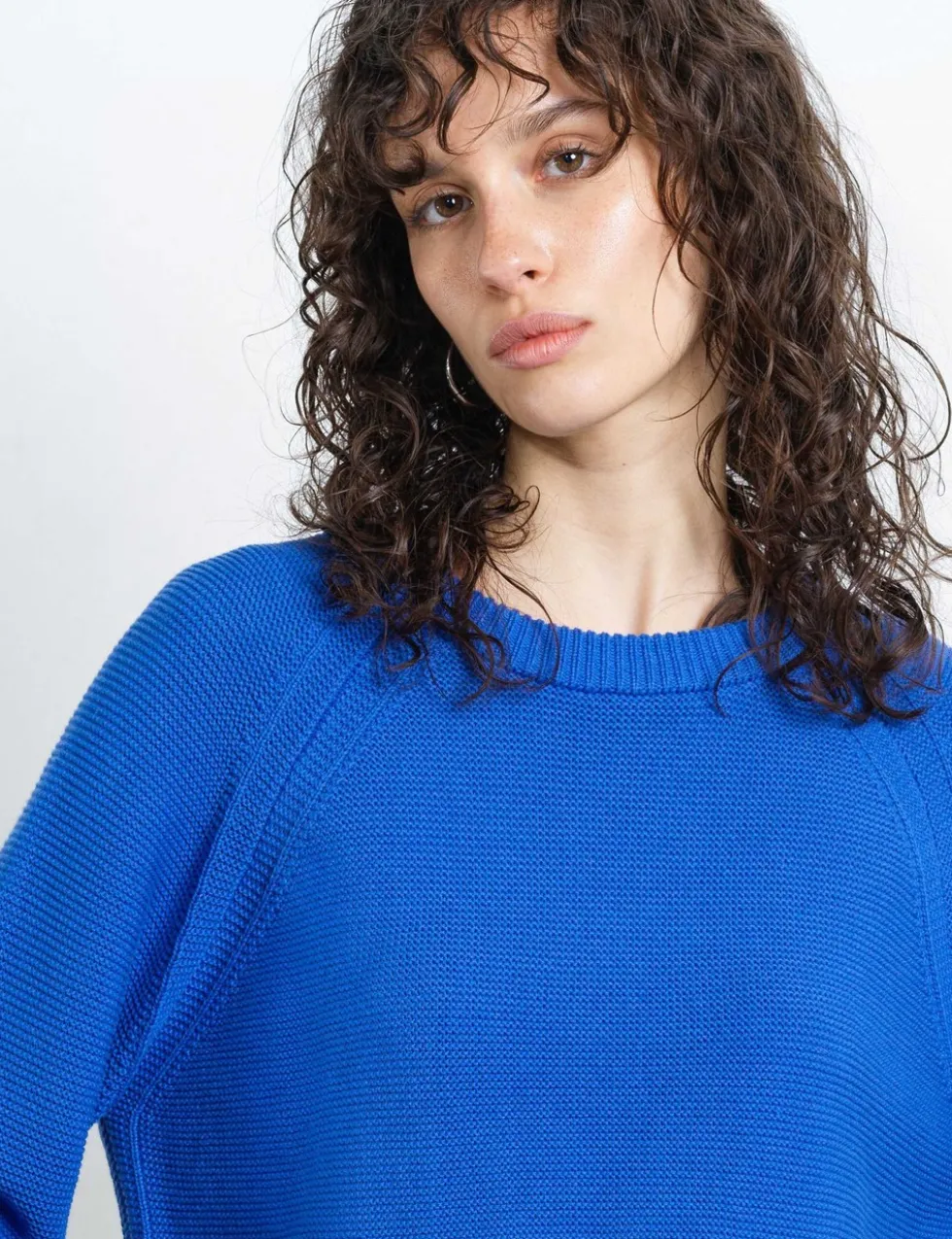 Pure Cotton Textured Crew Neck Jumper