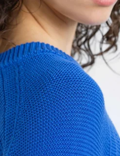 Pure Cotton Textured Crew Neck Jumper