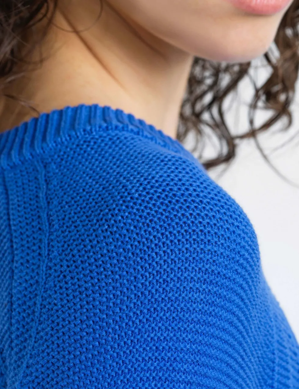 Pure Cotton Textured Crew Neck Jumper