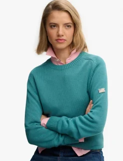 Pure Cotton Textured Crew Neck Jumper