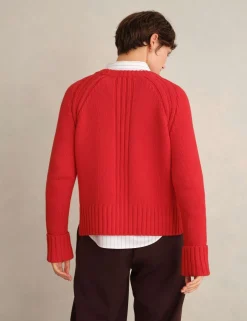 Pure Cotton Textured Crew Neck Jumper
